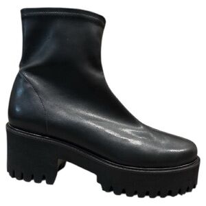 Frame Le Croyden stretch vegan leather platform lug sole ankle boot 8.5 9